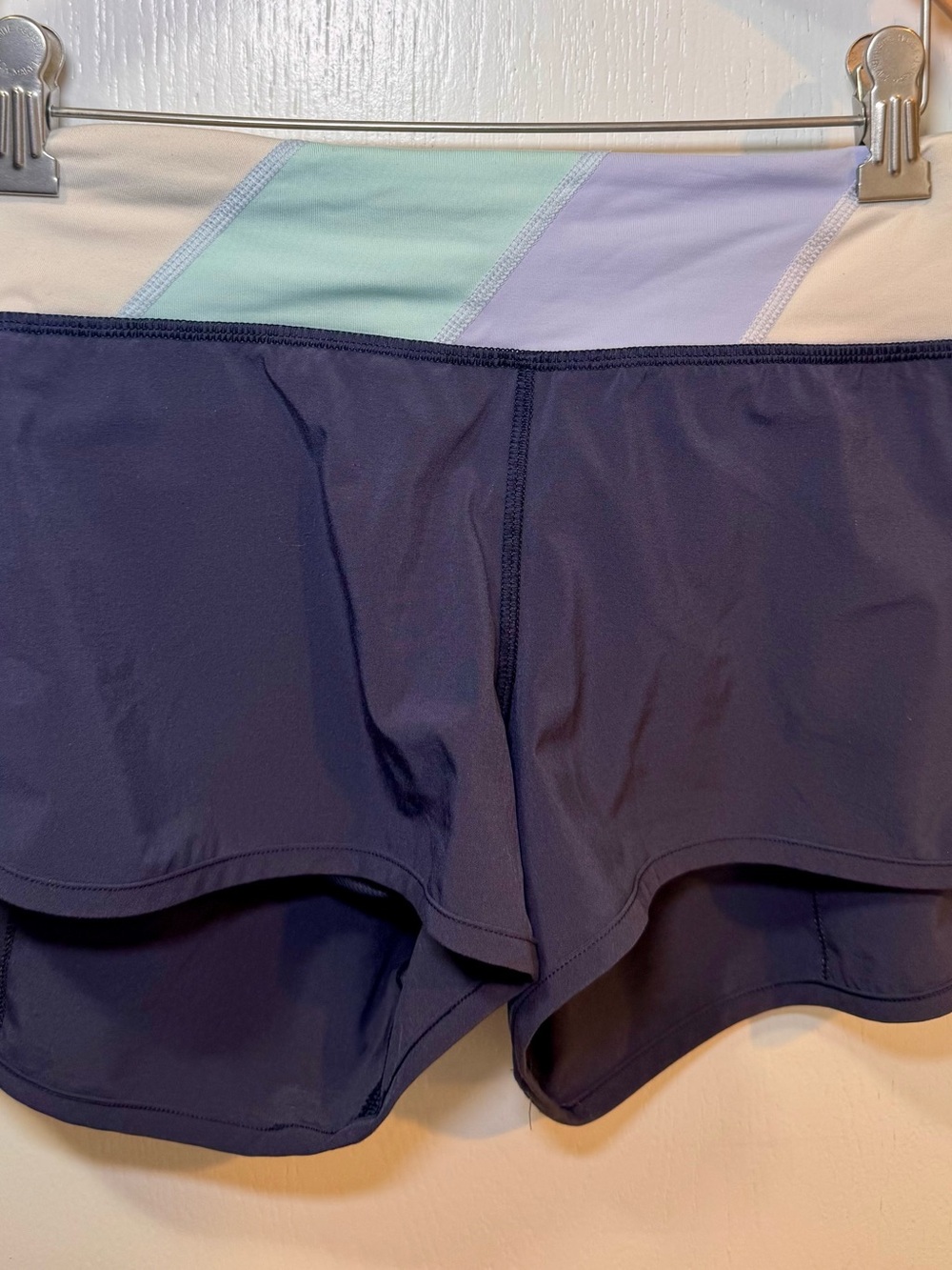 lululemon athletica Navy Athletic Shorts with multicolored waistband